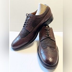 Mens Blake Mckay Pierce Wingtip Oxford Leather $235 Classic Brown Leather Shoes